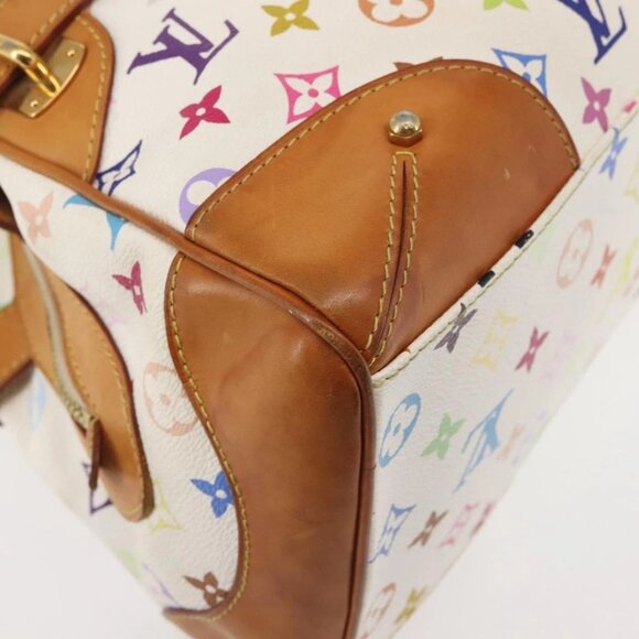 LOUIS VUITTON Monogram Multicolor Claudia Hand Bag White M40193 LV Auth 145078 - Picture 4 of 16